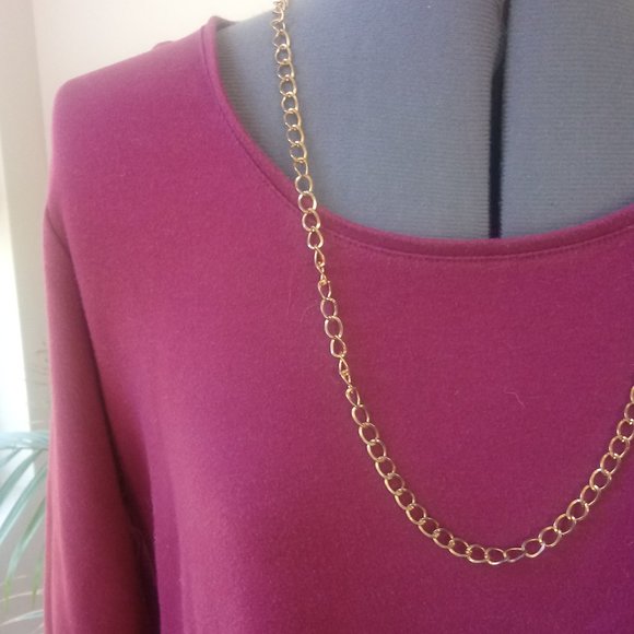 Charter Club Maroon Pima Cotton Tee - Picture 3 of 7